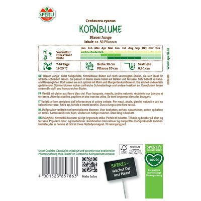 Blumensamen, Kornblume 'Blauer Junge', blau