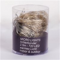 LED-Silberregen, 720 LEDs, warmweiß, Gesamtlänge 550 cm
