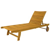 Rollliege 'Felipe', FSC® Akazie, rot-braun, 34, 5 x 200 x 70 cm