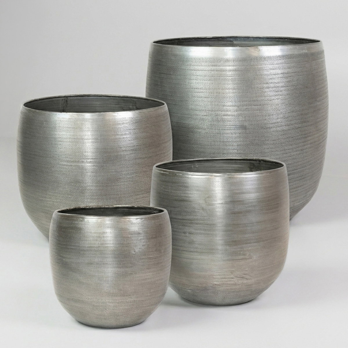 Kölle Pflanzgefäß 'Rowen', silber, 4-teilges Set