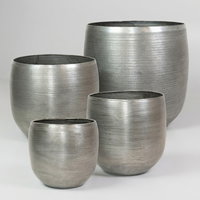 Kölle Pflanzgefäß 'Rowen', silber, 4-teilges Set