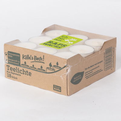 Kölle Eco-Teelichter, weiß, 18 Kerzen je Ø 38 mm Kölle Eco-Teelichter, weiß, 18 Kerzen je Ø 38 mm