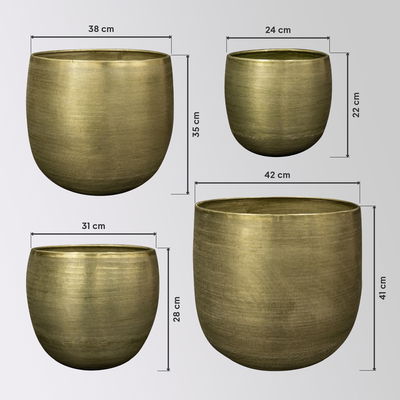 Kölle Pflanzgefäß 'Rowen', grün, 4-teiliges Set