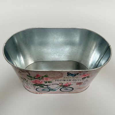 'Danke' - Dipladenien 'Qdeville®' rosa in Zinkschale