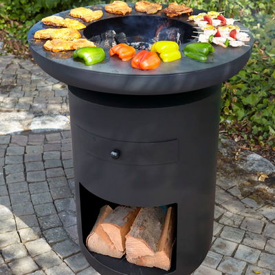 Buschbeck Plancha 'Sioux' mit Stahlring, grau, ca. Ø80 x H98 cm Buschbeck Plancha 'Sioux' mit Stahlring, grau, ca. Ø80 x H98 cm