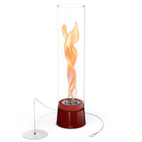 Höfats Tischfeuer 'Spin Air 1200', rot, Edelstahl, Ø13,8 x H54 cm