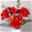 Blumenbund aus Amaryllis 'Red Nymph' gefüllt & Eukalyptus,inkl. gratis Grußkarte