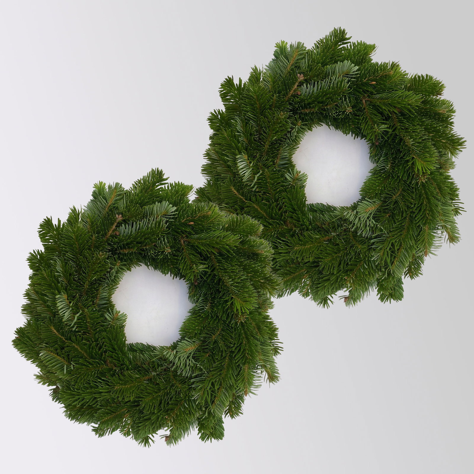 Adventskranz, Nordmanntanne, halbrund gebunden, 30 cm Ø, 2 Stück Adventskranz, Nordmanntanne, halbrund gebunden, 30 cm Ø, 2 Stück