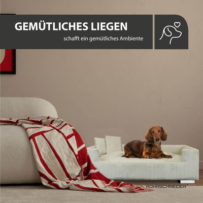 Rohrschneider Tierbett 'Hudson', beige, ca. 57 x 90 cm