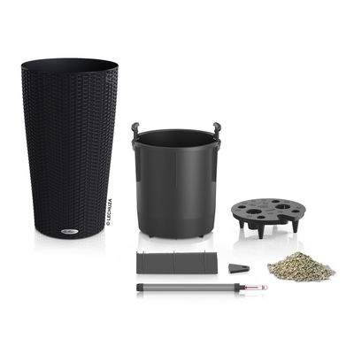 Lechuza 'Cilindro Cottage 23', graphitschwarz, ca. Ø 23 x H 41 cm