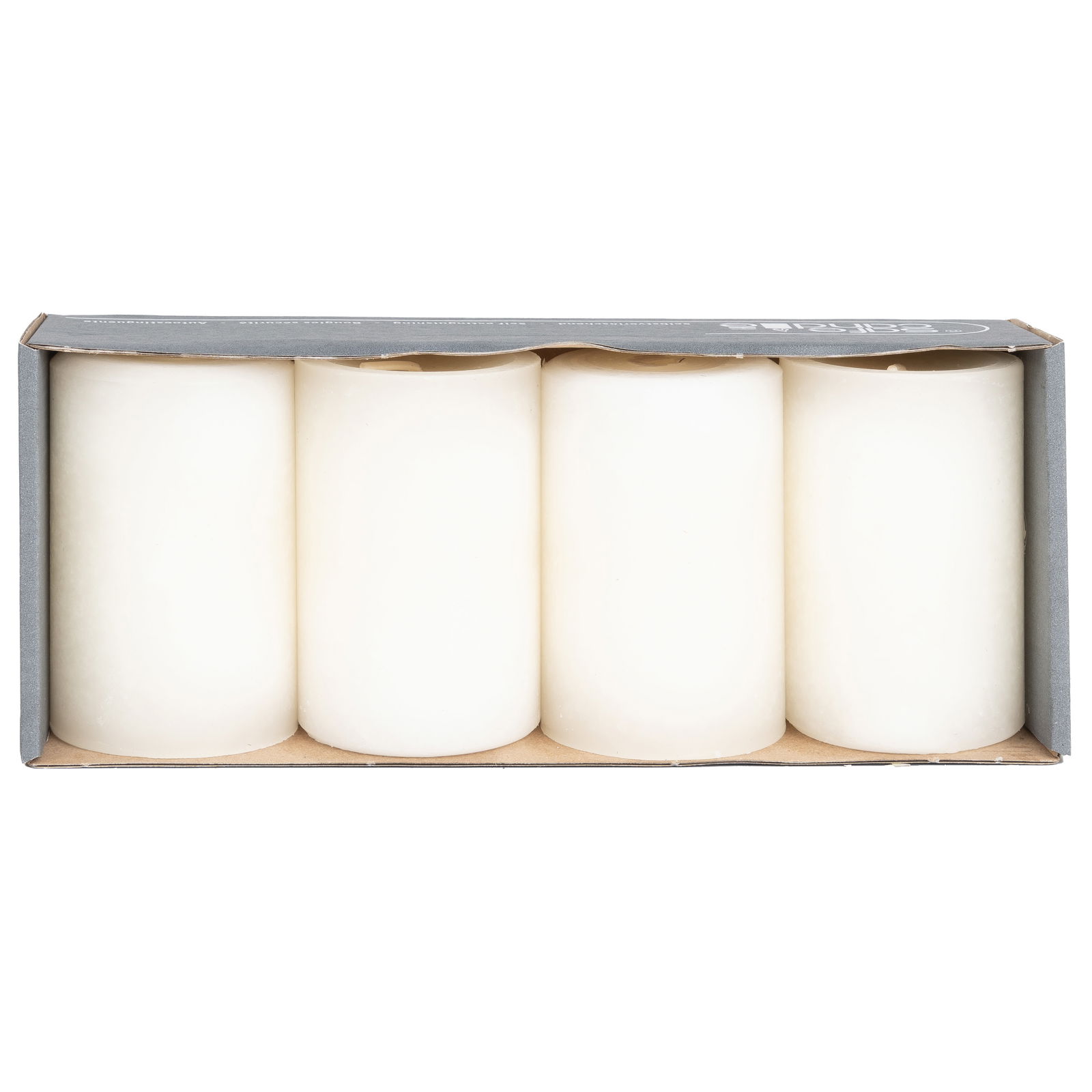 Safe Candle® Trendkerzen, 4er-Set, wollweiß, Höhe 9 cm, Ø 6 cm