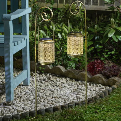Solarlaternen 'Rabat', 2er-Pack, gold, 85 x 11 cm Solarlaternen 'Rabat', 2er-Pack, gold, 85 x 11 cm