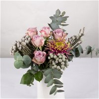 Blumenbund Rose 'Memory Lane' & Chrysantheme 'Baltazar', inkl. gratis Grußkarte
