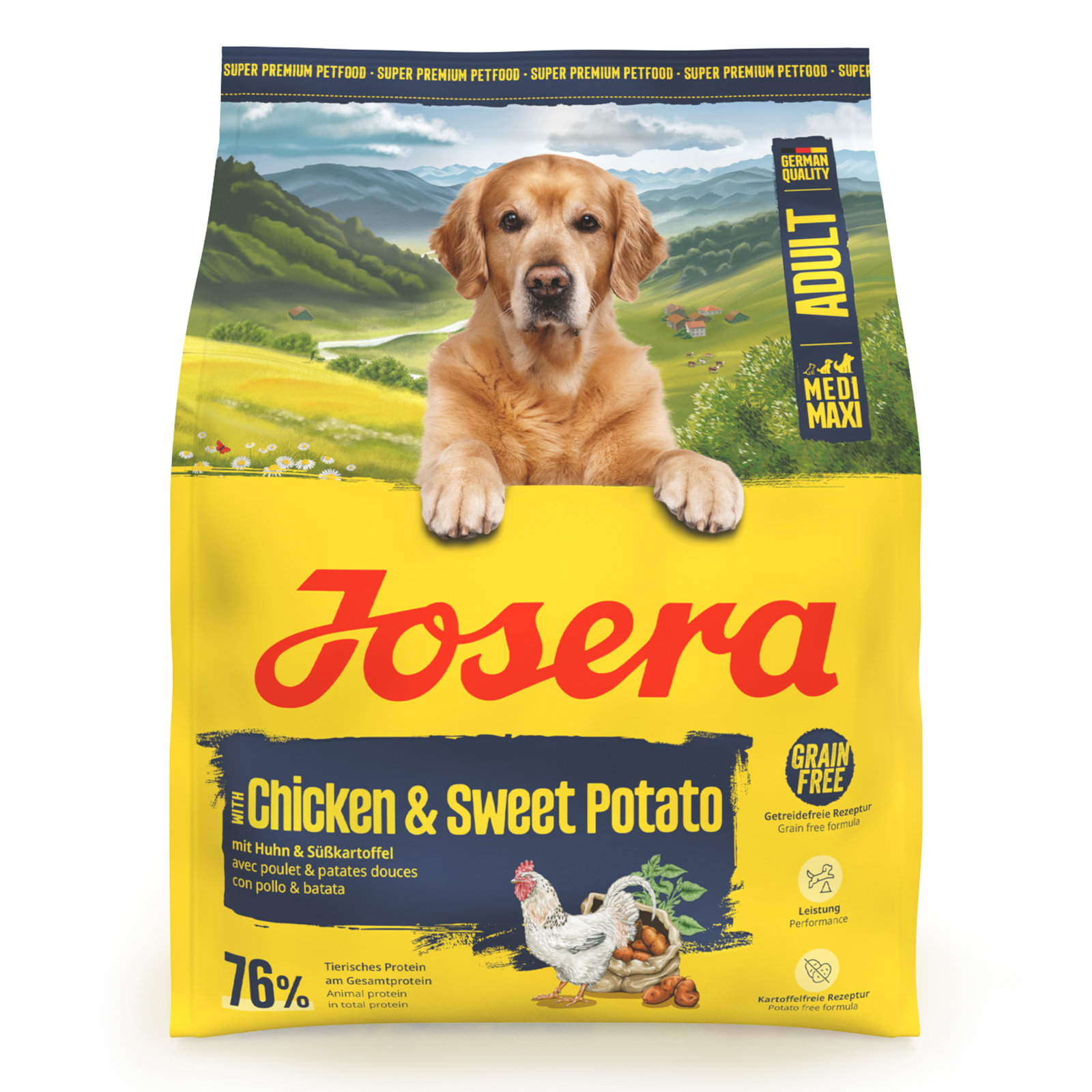 Josera Hundefutter Adult mit Huhn & Süßkartoffel, 900 g