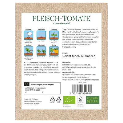 Kölle Bio Saatgut Fleischtomate 'Coer de Boeuf', rot