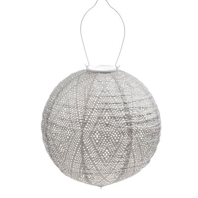 Solarlaterne 'Round 30', helltaupe, Ø 30 x 29 cm