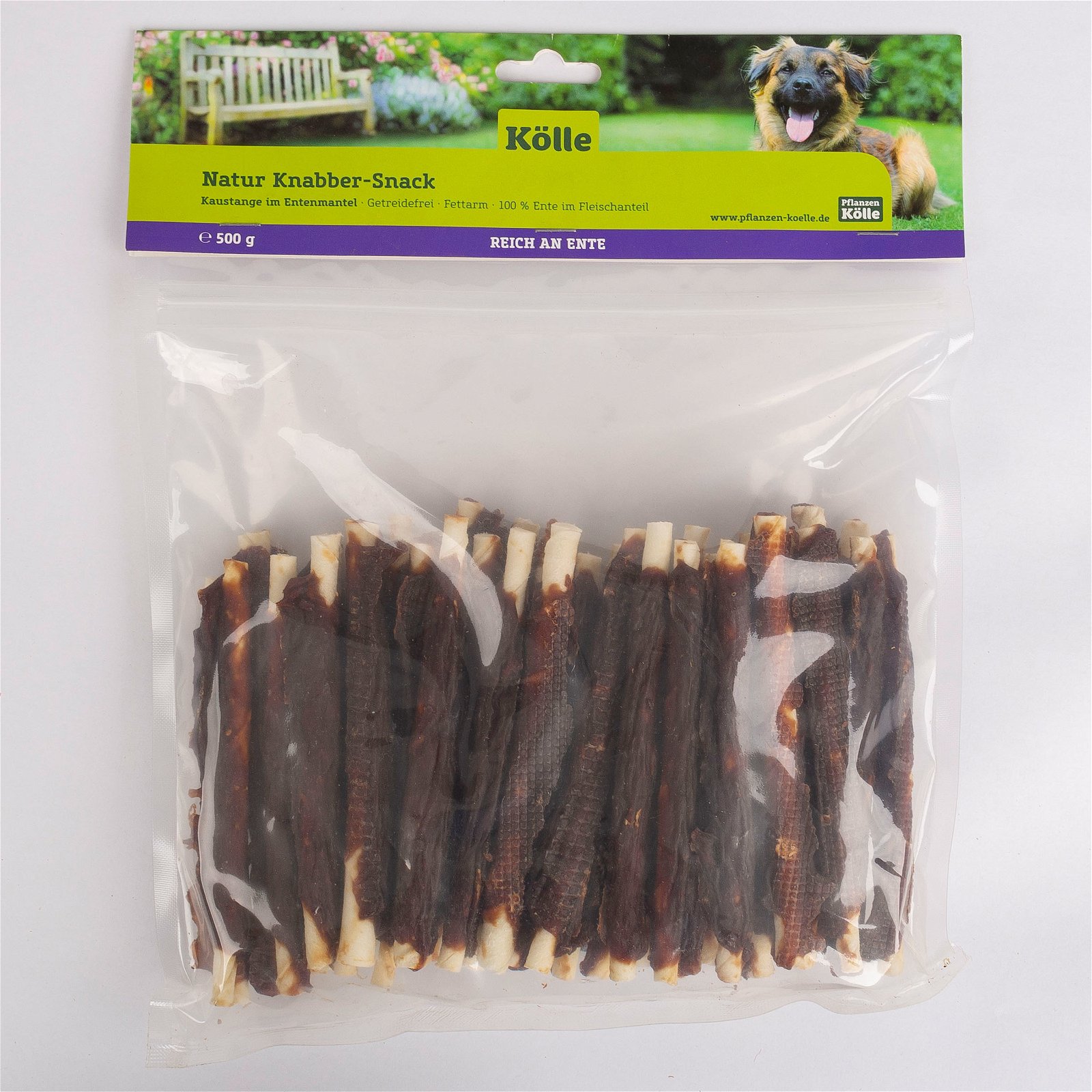 Natur Knabber-Snack für Hunde, Kaustange im Entenmantel, 500 g