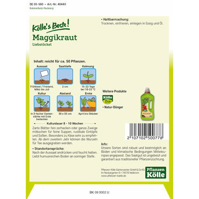 Kölles Beste Maggikraut/Liebstöckel, 6,5 g Kölles Beste Maggikraut/Liebstöckel, 6,5 g