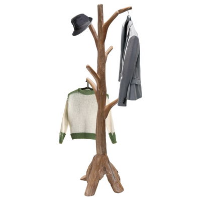 Teak-Garderobe mit Kleiderhaken, Höhe ca. 180 cm