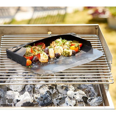 Grilltasche, ca. 31 x 10 x 3 cm, wiederverwendbar, schwarz