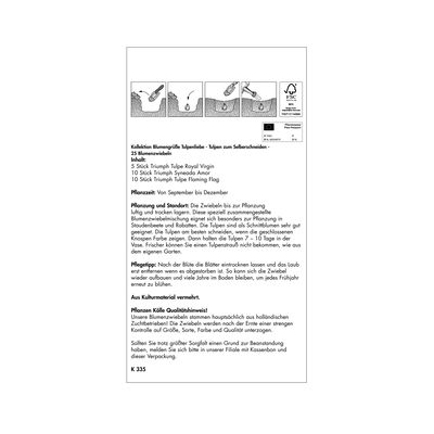 Tulpen 'Blumengrüße - Tulpenliebe', weiß, rosa, Größe 12+, 15 Blumenzwiebeln Tulpen 'Blumengrüße - Tulpenliebe', weiß, rosa, Größe 12+, 15 Blumenzwiebeln