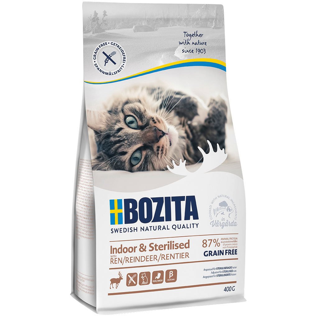 Trockenfutter, Bozita Cat Indoor & Sterilized, Rentier, 400 g
