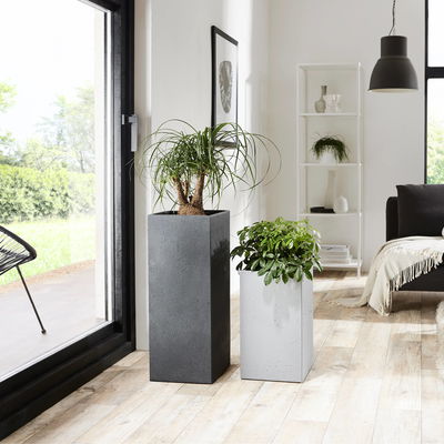 Scheurich Pflanzgefäß 'C-Cube High', Stony Black, ca. 26 x 26 x H 70 cm Scheurich Pflanzgefäß 'C-Cube High', Stony Black, ca. 26 x 26 x H 70 cm