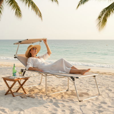 Sungörl Campingliege 'Mykonos Comfort Taupe', taupe