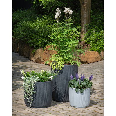 Scheurich Pflanzgefäß 'Linetto', schwarz, ca. Ø 39 x H 54 cm