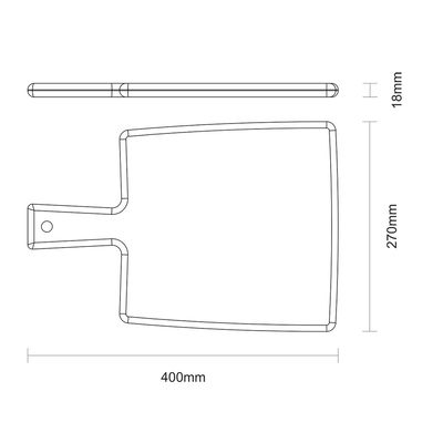 Schneide- & Servierbrett, Teakholz, 1,8 x 40 x 27 cm