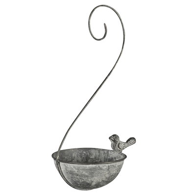 Vogelbad zum Hängen, grau, 36 x 17 cm