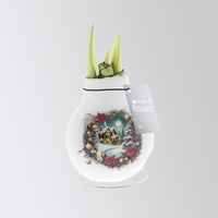 Amaryllis in Wachs, Dekor 'Christmas Eve' nach Verfügbarkeit, Blüte rot