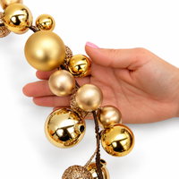 Kugelgirlande, gold, Kunststoff, Länge ca. 180 cm Kugelgirlande, gold, Kunststoff, Länge ca. 180 cm