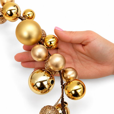 Kugelgirlande, gold, Kunststoff, Länge ca. 180 cm Kugelgirlande, gold, Kunststoff, Länge ca. 180 cm