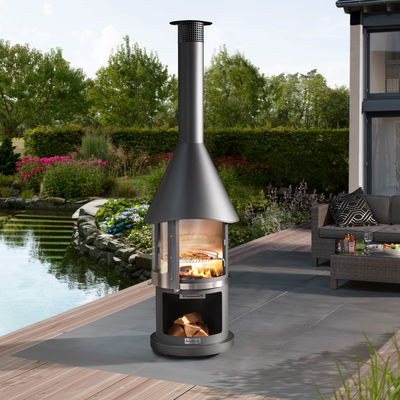 Buschbeck Edelstahlkamin 'Melbourne', dunkelgrau, Höhe ca. 230 cm Buschbeck Edelstahlkamin 'Melbourne', dunkelgrau, Höhe ca. 230 cm