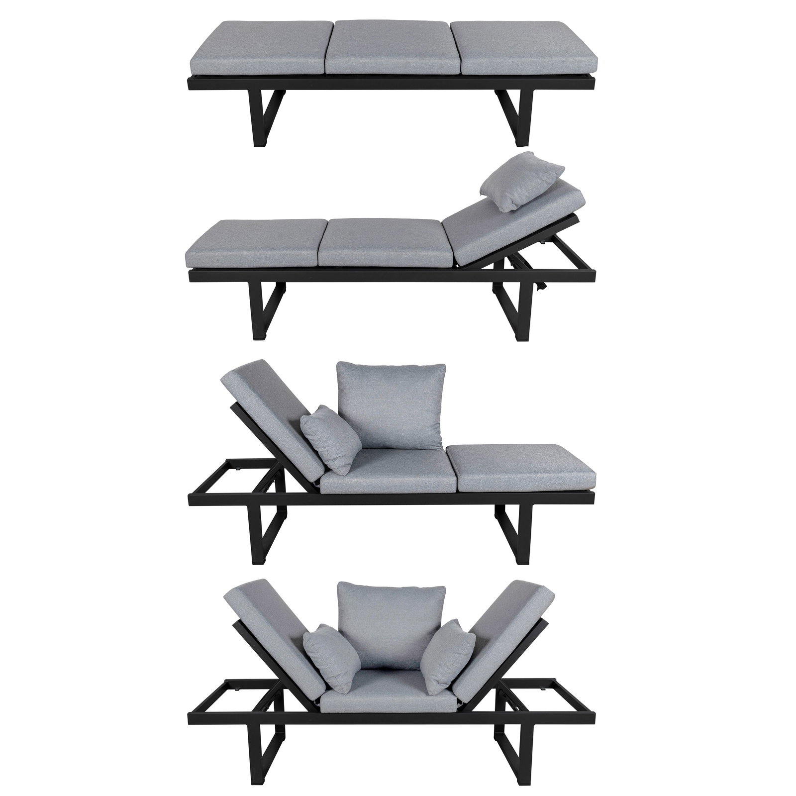 Kölle Liegesofa 'Madeira' inkl. Auflagen, grau