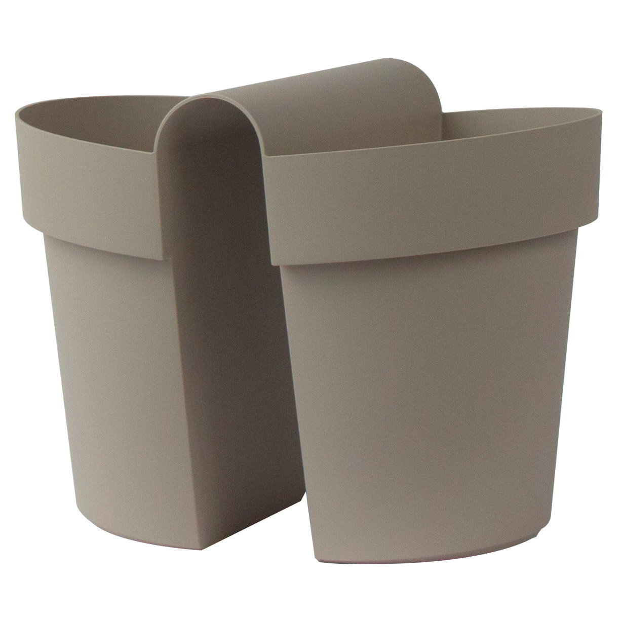 Euro 3 Plast Balkon-Hängetopf 'Be Up Duo', taupe, ca. 33 x 25 x H 25 cm