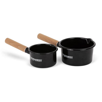 Stieltopf, schwarz, Edelstahl/Holz, ca. 500 ml Stieltopf, schwarz, Edelstahl/Holz, ca. 500 ml