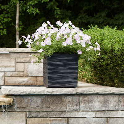 Pflanzgefäß 'Serenity', schiefer, ca. 34 x 34 x H 36,6 cm Pflanzgefäß 'Serenity', schiefer, ca. 34 x 34 x H 36,6 cm