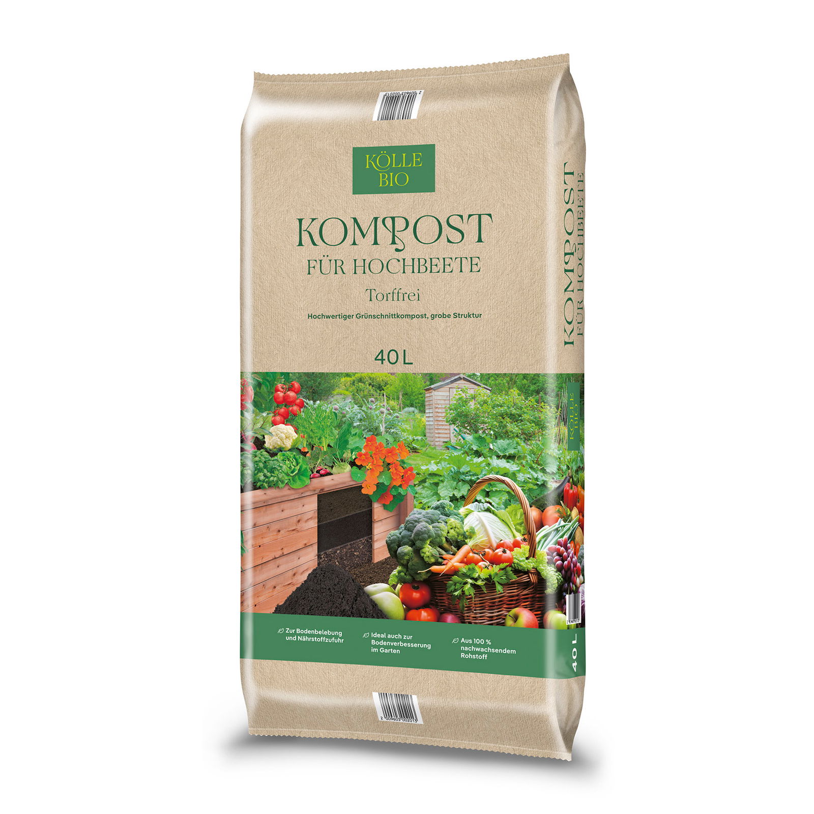 Kölle Bio Hochbeet Kompost, 45 Sack à 40 l, gesamt 1800 Liter