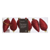 Glitter Zapfen, 6er-Set, weihnachtsrot, Höhe ca. 8 cm Glitter Zapfen, 6er-Set, weihnachtsrot, Höhe ca. 8 cm