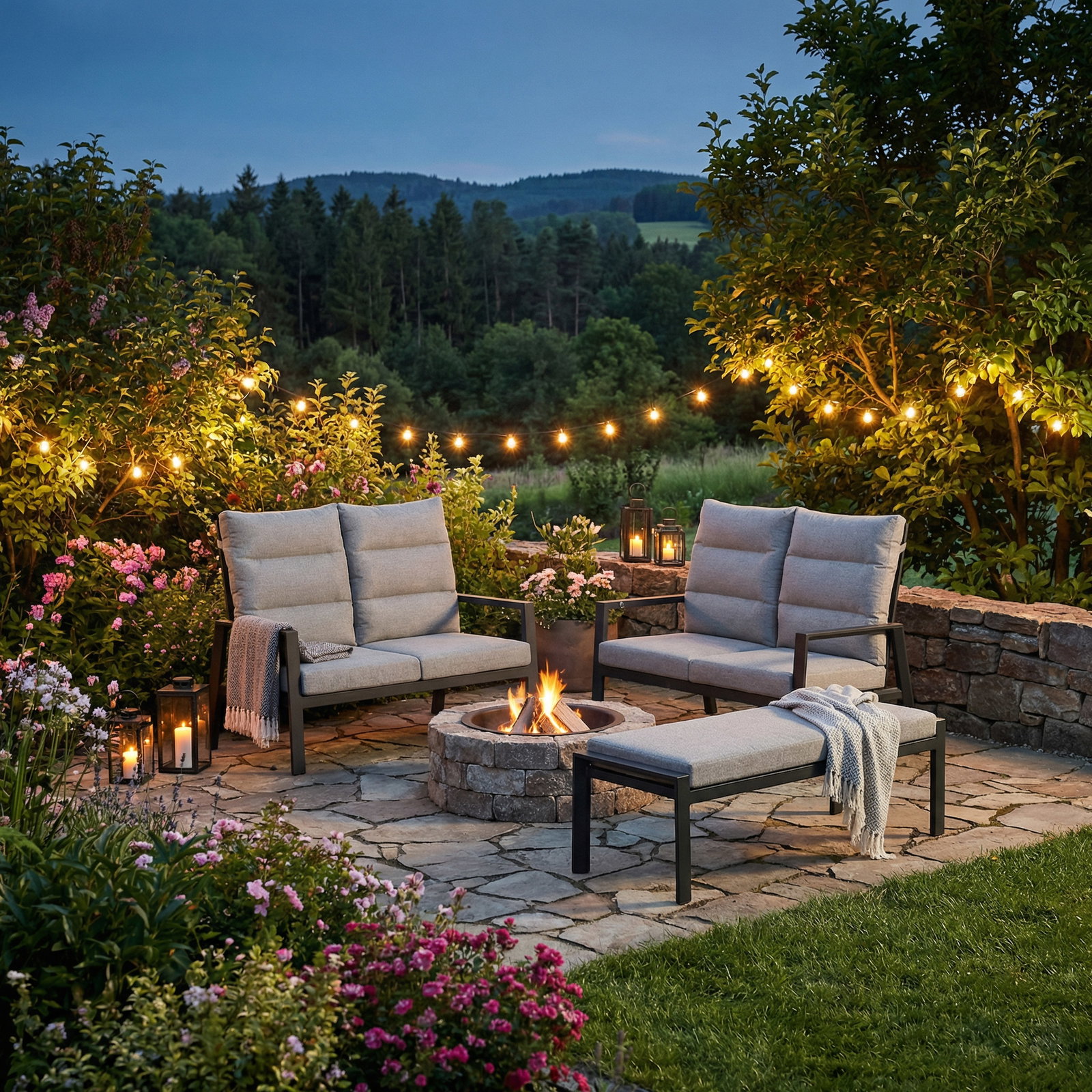 Kölle Loungesofa 'Kreta' inkl. Auflagen, 2-Sitzer, grau