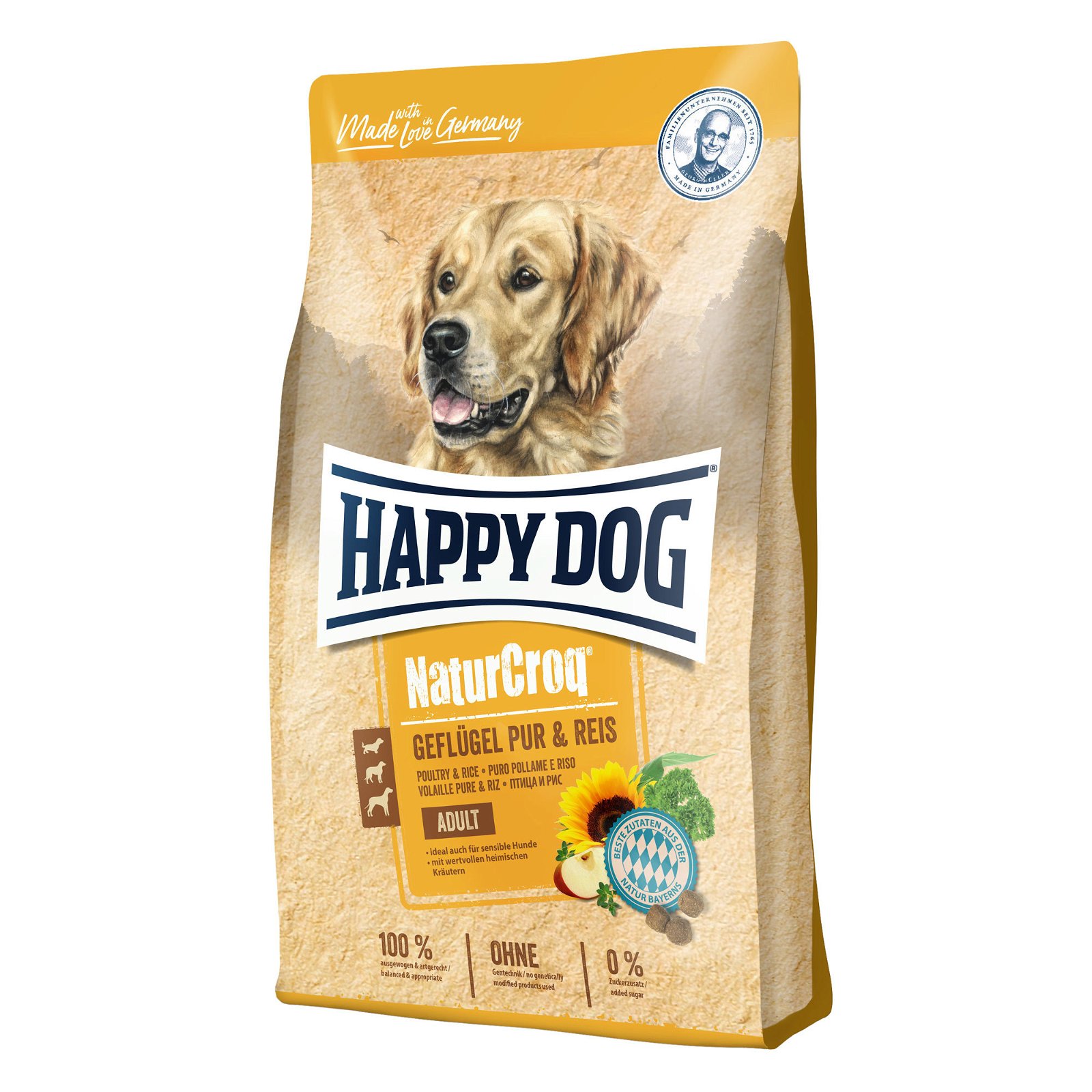 Happy Dog Natur Croq, Hundetrockenfutter, Geflügel, Reis