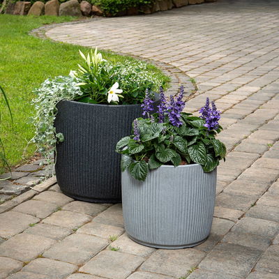 Scheurich Pflanzgefäß 'Linetto', schwarz, ca. Ø 29 x H 26 cm