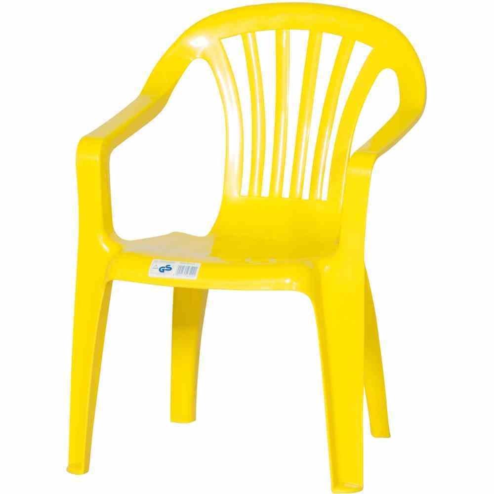 Kinderstuhl aus Kunststoff, gelb