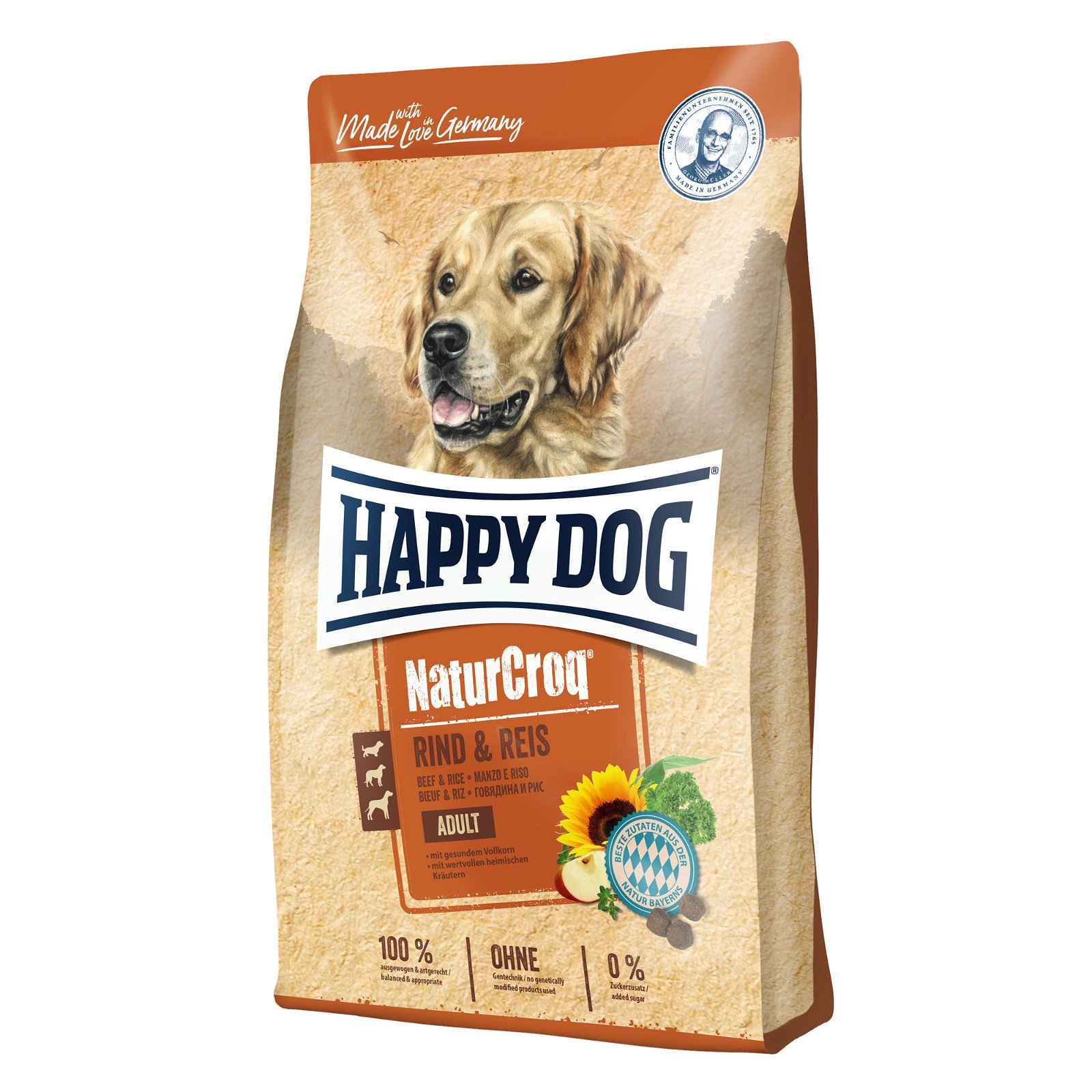 Happy Dog Natur Croq, Hundetrockenfutter, Rind, Reis