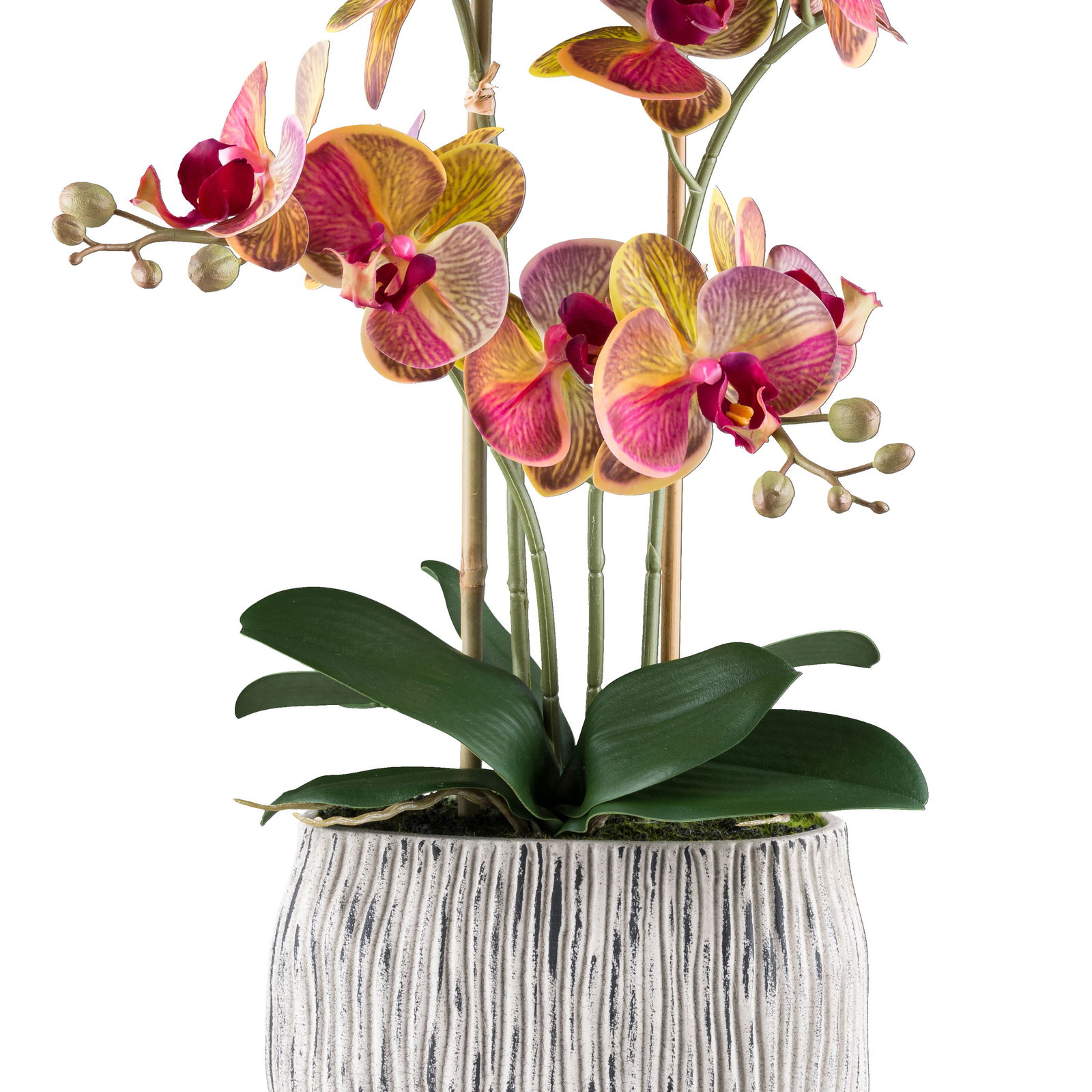 Kunstpflanze Phalaenopsis, gelb/pink/grau, Höhe ca. 56 cm