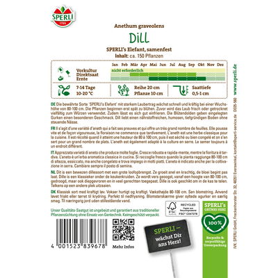 Sperli Saatgut Dill 'Sperli’s Elefant', grün