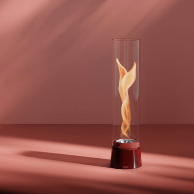 Höfats Tischfeuer 'Spin Air 900', rot, Edelstahl, Ø10,6 x H40,5 cm