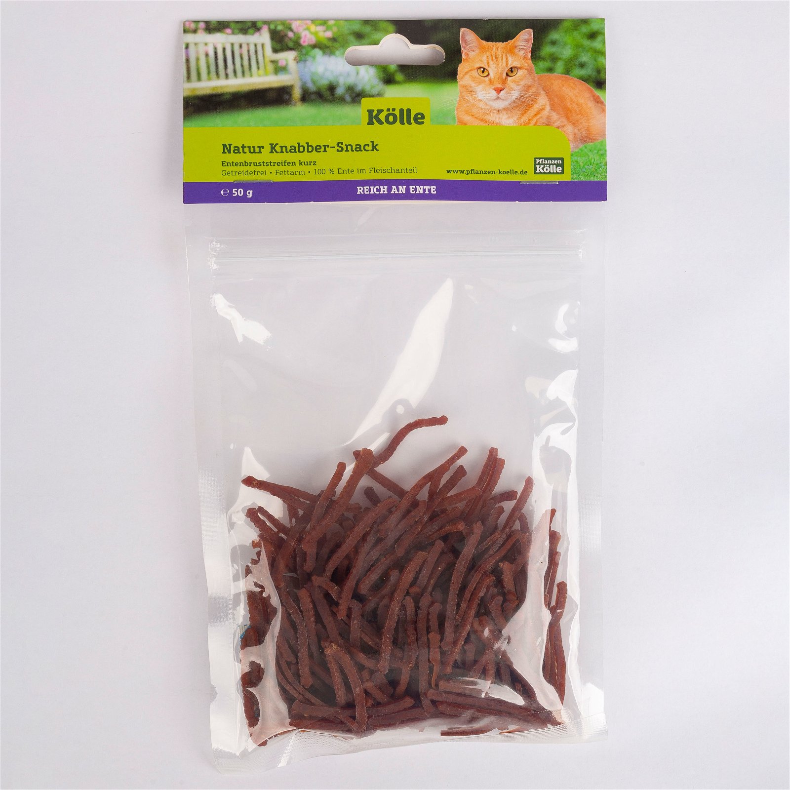Natur Knabber-Snack für Katzen, Entenbruststreifen kurz, 50 g